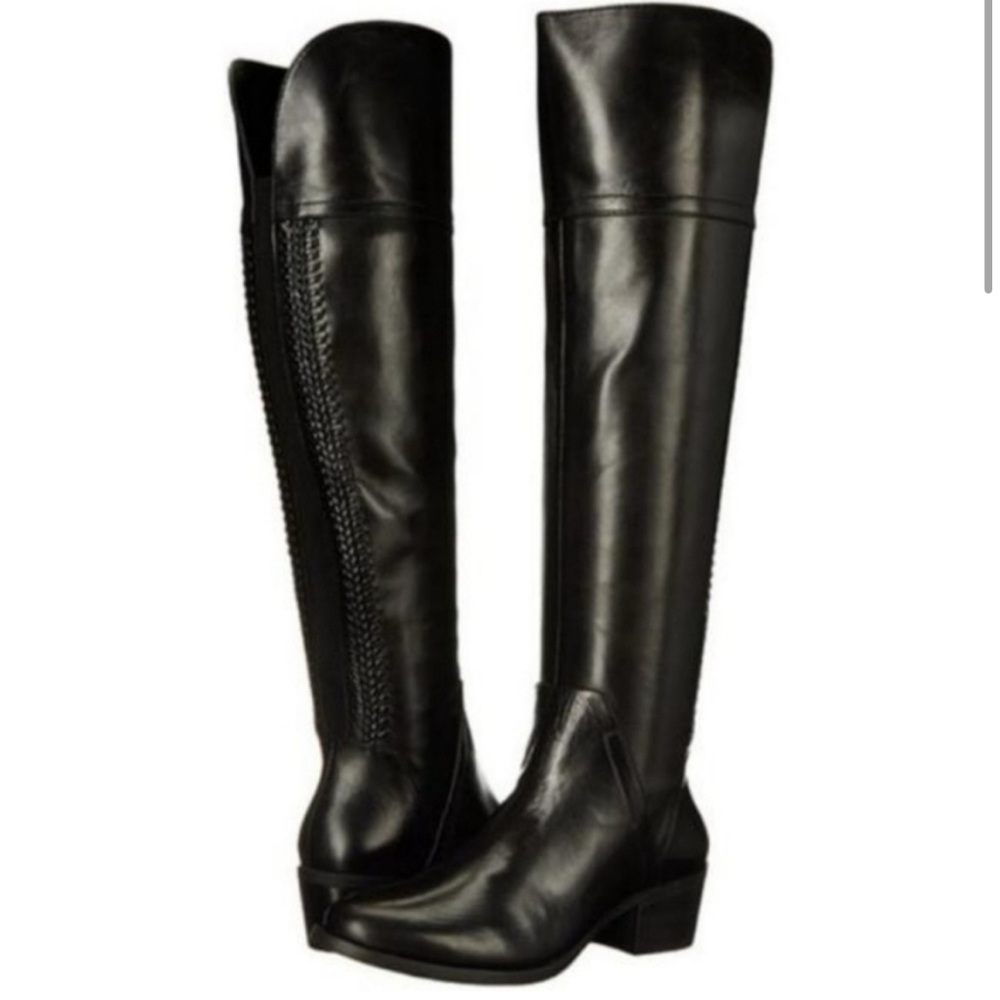 Vince Camuto Bendra Boots - OTK Black Real Leather